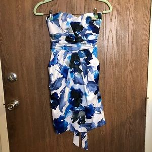 Teeze Me Watercolor Strapless Dress